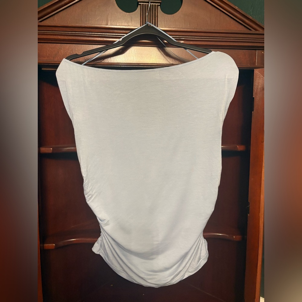Elodie off the shoulder light blue top